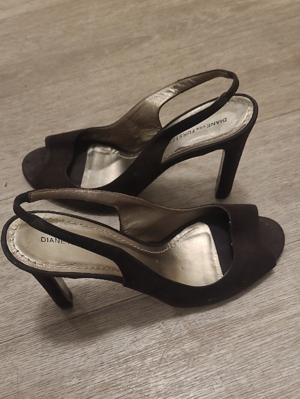 Diane Von Furstenberg Dark Brown Slingback Heels